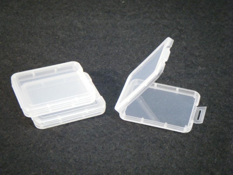 eTECH 10 Pack of Clear Plastic CF/Compact Flash Memory Card Case Holder Compatible with SanDisk/Kingston/Samsung (Case Only, Memory Card Not Included)